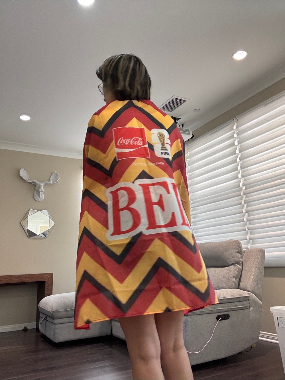 FIFA 2026 World Cup Belgium Coca-Cola Official Promotional BEL Flag Cape Poncho - Picture 2 of 12